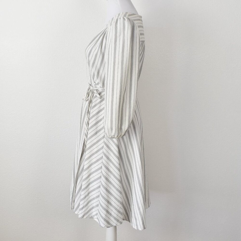 Calvin Klein Striped Wrap Style Dress - 8 - Picture 6 of 9